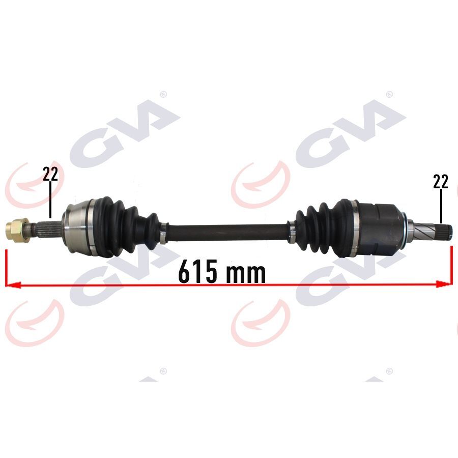GVA KOMPLE AKS SOL OPEL CORSA D 06>14 CORSA E 14>19 ADAM 12>19 1.0-1.2-1.4 22X22X615 (13149830)