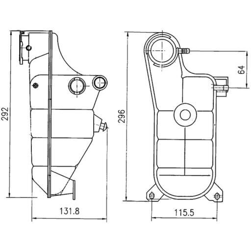 MAHLE RADYATOR YEDEK SU DEPOSU MERCEDES W201 W124 S124 (A1245001749)