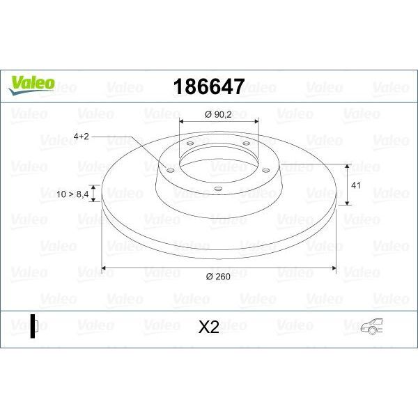 VALEO ARKA FREN AYNASI VOLVO S40 1.6 1.8 1.9D 2.0 V40 95-04 CARISMA 00-06 PRATON 01-07 260-4DL (30872940)