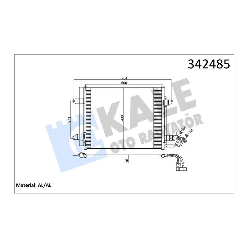 KALE RADYATOR KLİMA KONDENSERİ VW CADDY III BOX-ESTATE-TOURAN AL-AL (1T0820411A)