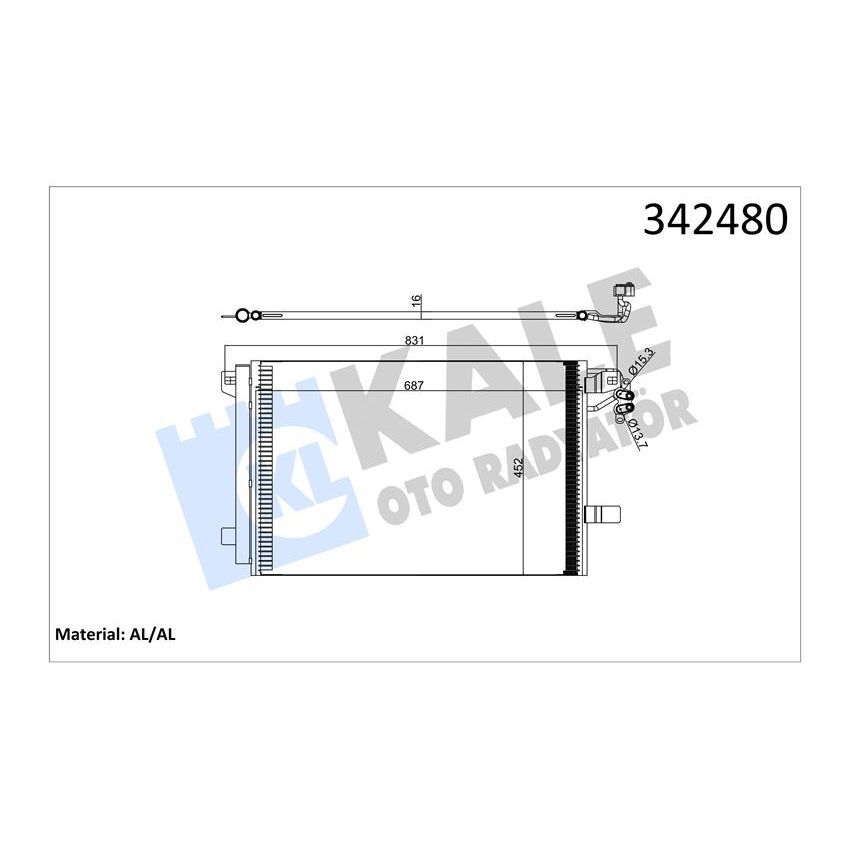 KALE RADYATOR KLİMA KONDENSERİ VW MULTIVAN V-TRANSPORTER T5 BOX-BUS AL-AL (7E0820411B)