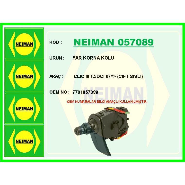 BESCHER FAR KORNA KOLU CLIO III 1.5DCI 07 > CIFT SISLI (7701057089)