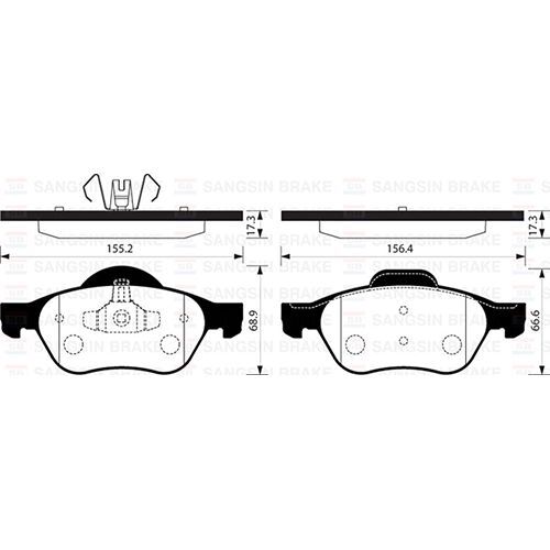 SANGSIN ÖN BALATA MEGANE II 02 SCENIC II 02 CLIO III 05 1.5DCI 1.6 16V 2.0 16V (410601237R)