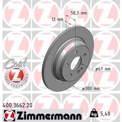 ZIMMERMANN FREN DISKI ARKA MERCEDES S-CLASS W221 C216 (A2214230712)