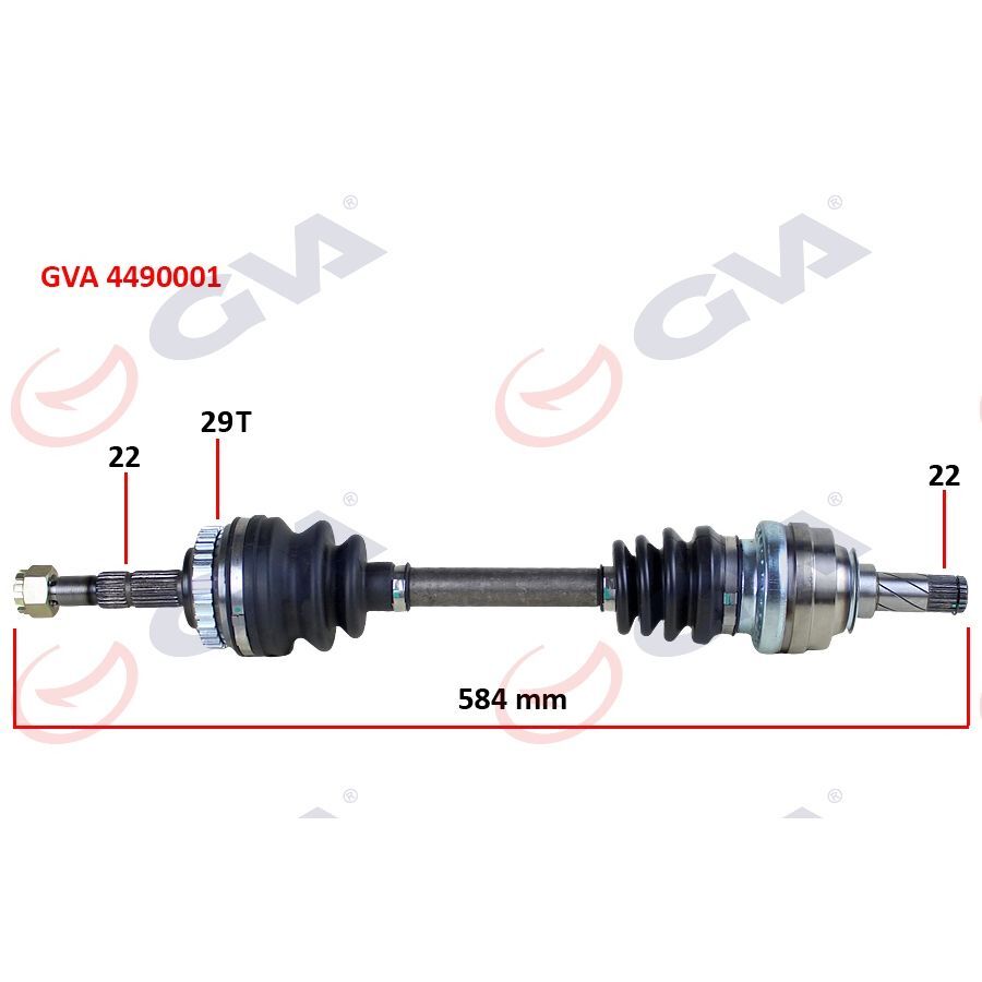 GVA KOMPLE AKS SOL ASTRA F-VECTRA A 1.4I-1.6 16V 92-98 ABS LI 29 DİŞ 584MM (374178)