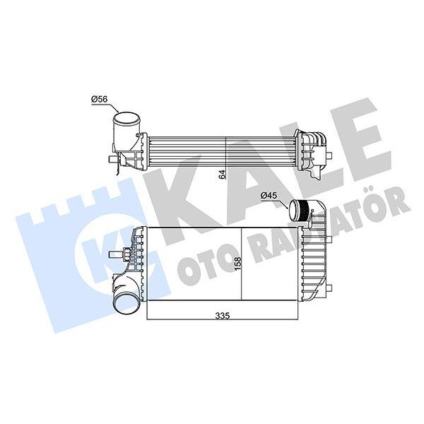 KALE-RADYATOR TURBO RADYATÖRÜ ARA SOĞUTUCU FORD FOCUS-CMAX-KUGA-CONNECT 11> 1.5-1.6 TDCİ 336X157X62 (BV619L440CB)