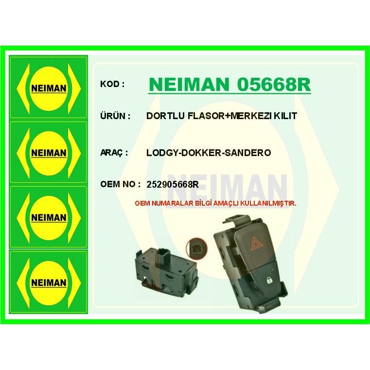 BESCHER DORTLU FLASOR MERKEZI KILIT LODGY-DOKKER-SANDERO (252905668R)