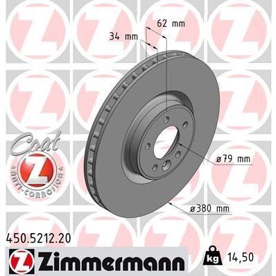 ZIMMERMANN FREN DISKI ON 20 INC R.R 4 L405 17 R.R SPORT I L320 09 13 R.R SPORT L494 14 (LR016176)