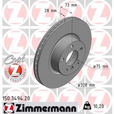 ZIMMERMANN FREN DISKI ON BMW X3 F25 X4 F26 (34106787490)