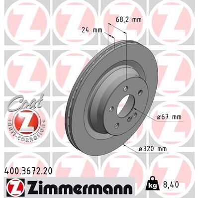 ZIMMERMANN FREN DISKI ARKA MERCEDES W211 W212 S212 C218 (A2194230012)