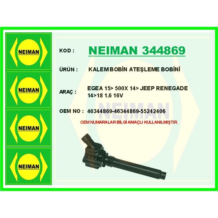 BESCHER ATEŞLEME BOBİNİ FIAT EGEA 15> 500X 14> JEEP RENEGADE 14>18 1.6 16V (46344869)