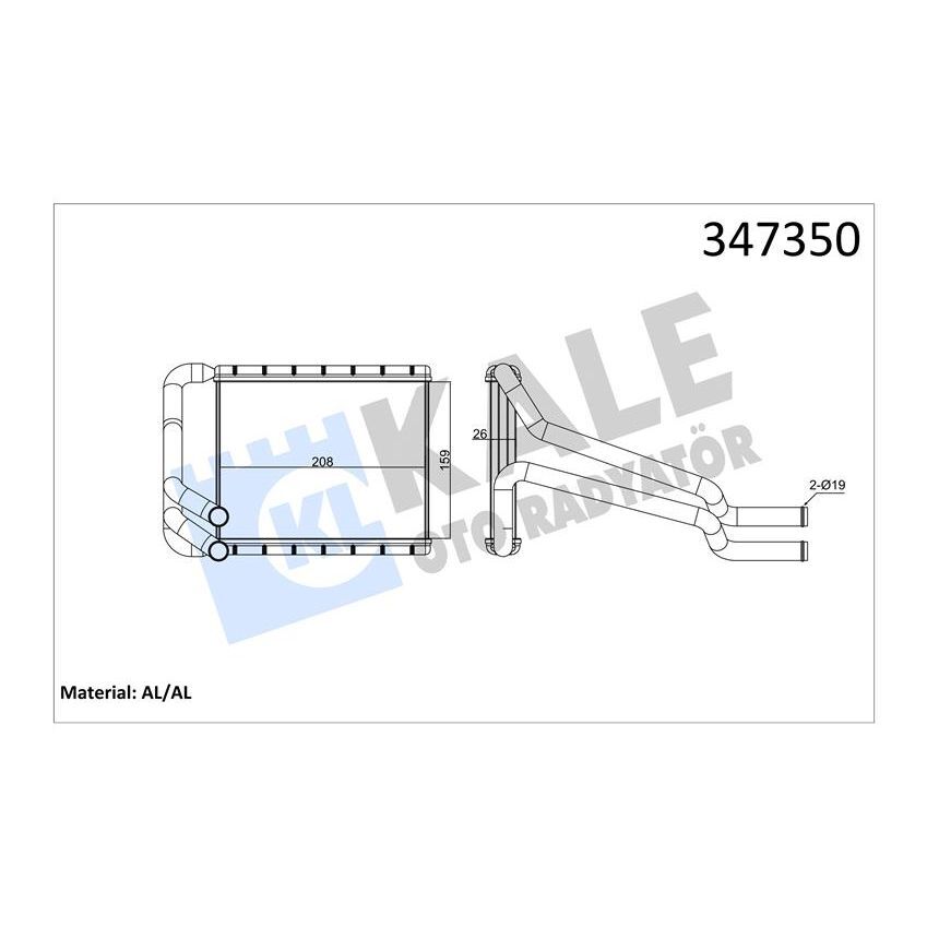 KALE RADYATOR KALORİFER RADYATÖRÜ HYUNDAI I30 1.6L G4FD GDİ 11-16 / 1.6L D4FB CRDI DIZEL 11- / KIA CEED 1.6L G4FJ T-GDI 13- / 1.6L D4FB CRDI DIZEL 11- / CERATO 1.6L G4FG 12-17 - ALEMİNYUM (97138A5000)