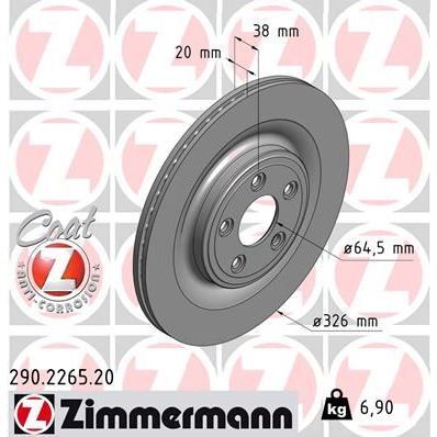 ZIMMERMANN FREN DISKI ARKA JAGUAR S-TYPE 2 X200 XF I X250 XJ X350. X358 XJ X351 XJ X308 XK 2 X150 (C2C25339)