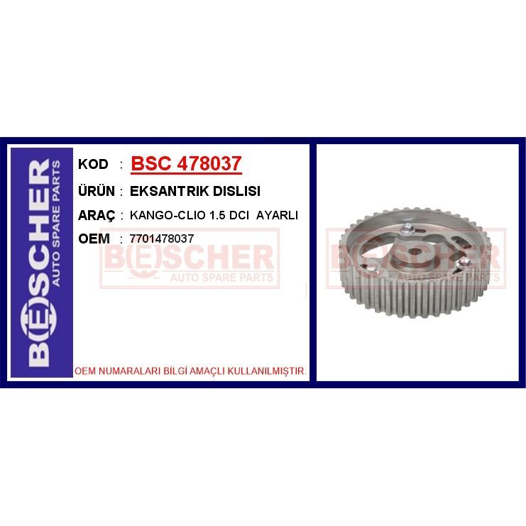 BESCHER EKSANTRIK DISLISI MERCEDES OM607 W176 W246 C117 X117 W415 . RENAULT K9K 1.5 DCI CLIO KANGOO MEGANE C APTUR SYMBOL SCENIC . DACIA SANDERO LOGAN LODGY AYARLI (7701478037)