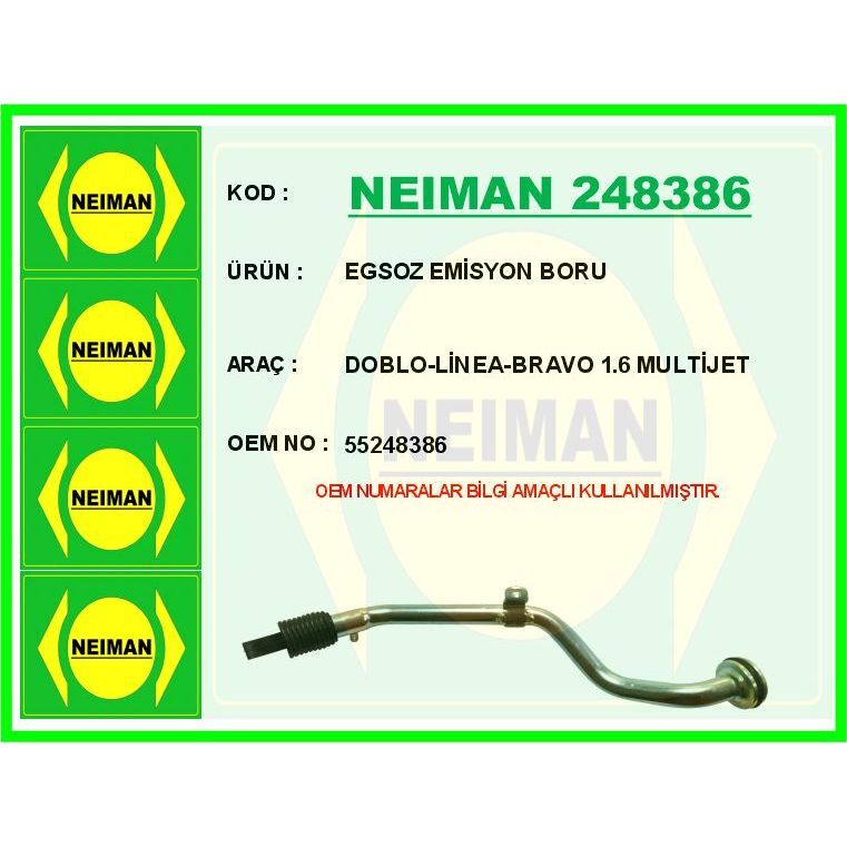 BESCHER EGSOZ EMİSYON BORU DOBLO-LİNEA-BRAVO 1.6 MULTİJET (55248386)