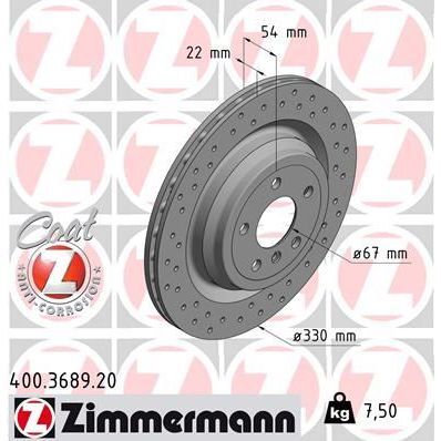 ZIMMERMANN FREN DISKI ARKA MERCEDES X166 W166 (A1664230412)