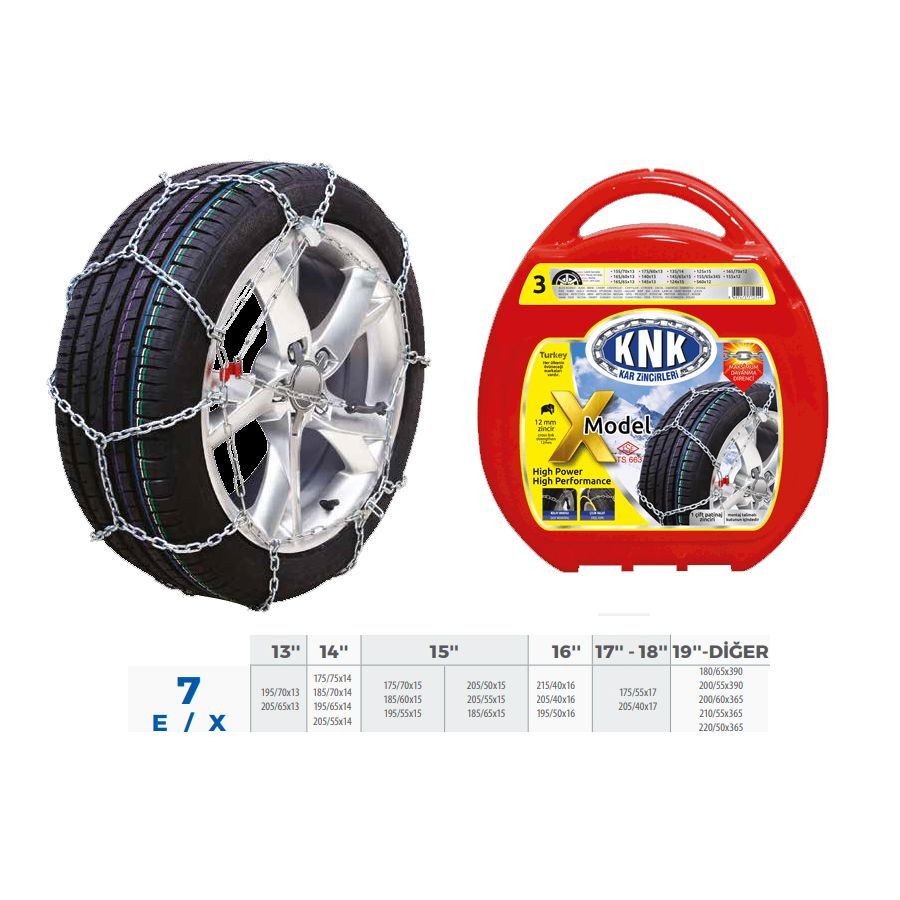 KNK PATİNAJ ZİNCİRİ TAKMATİK ÇAPRAZ 14-15-16-17 JANT ZİNCİR EBATLARI İÇİN RESİME BAKINIZ