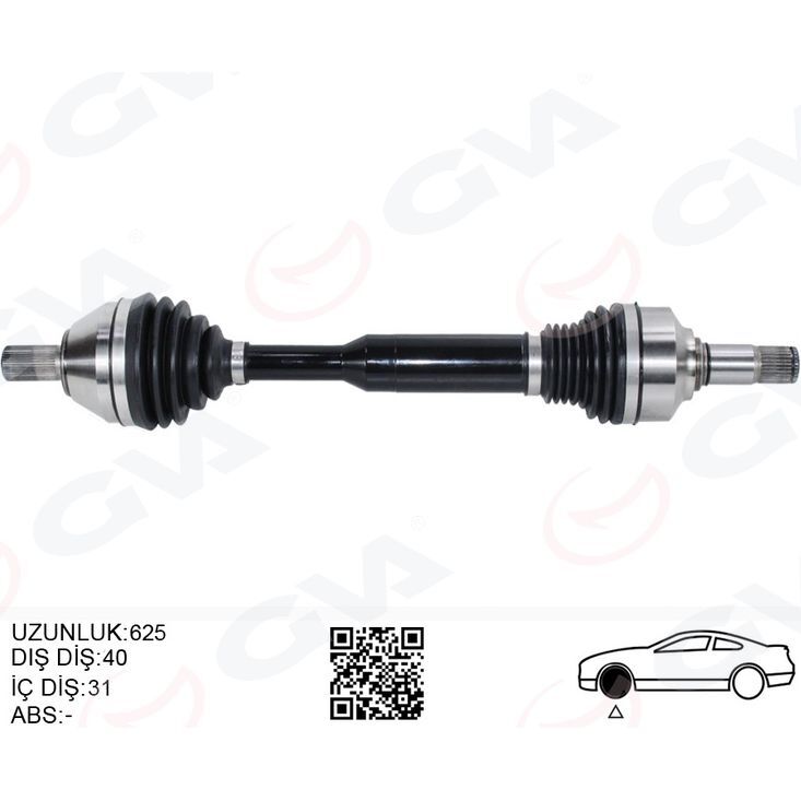 GVA ÖN AKS KOMPLE SOL VOLVO XC60 I 15>17 D4-D3 MANULE 6 VİTES (31325701)