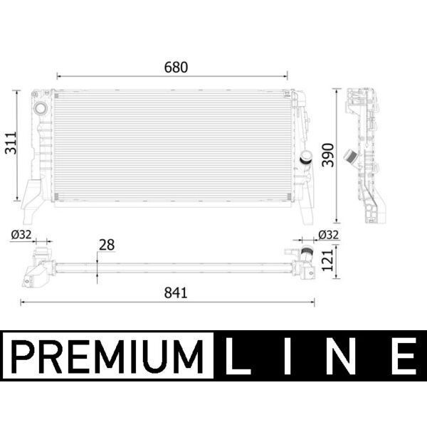 MAHLE MOTOR SU RADYATORU PREMIUM LINE BMW F40 F45 F46 F48 F39 MINI F60 F54 F57 (17117617636)