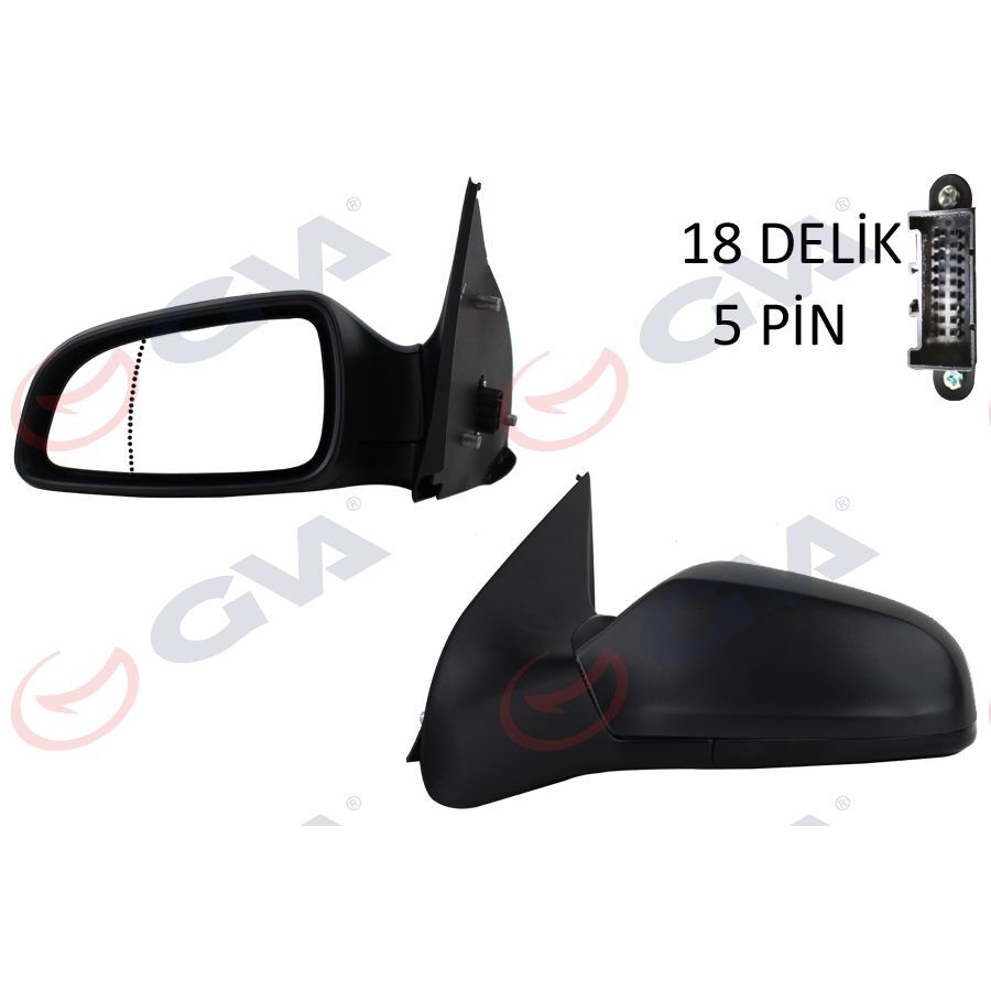GVA DIŞ DİKİZ AYNASI SOL ASTRA H 04> ELEKTRİKLİ ISITMALI ASFERİK 5 FİŞ VM-968EHAL (13141997)
