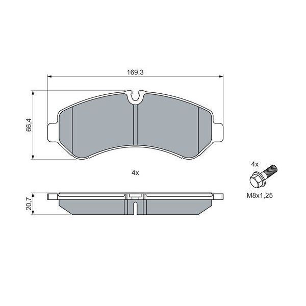 BOSCH FREN BALATASI ARKA MERCEDES SPRINTER B907 18 (A9074205201)