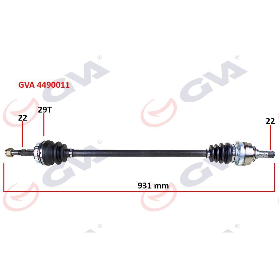 GVA KOMPLE AKS SAĞ CORSA B 1.2I 16V 93-00 ABS Lİ 926MM 29DİŞ (26029827)