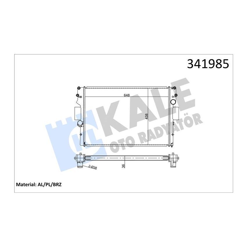 KALE RADYATOR SU RADYATÖRÜ IVECO DAILY III-IV 06-11 MT BRAZING 648X438X36 500039637 (504045487)