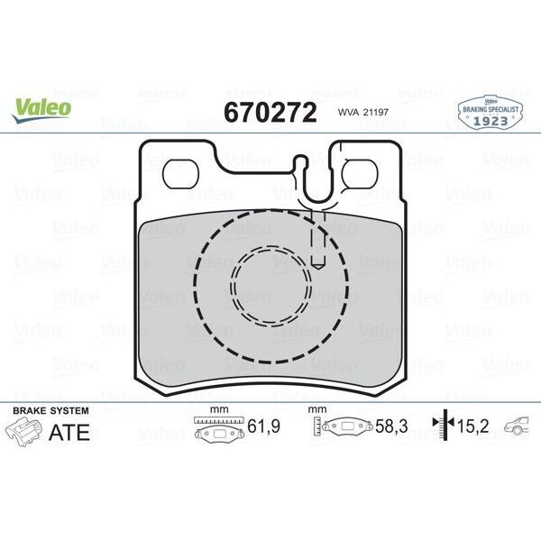 VALEO FREN BALATASI ARKA MERCEDES W201 W202 W210 W124 R170 (A0054201720)