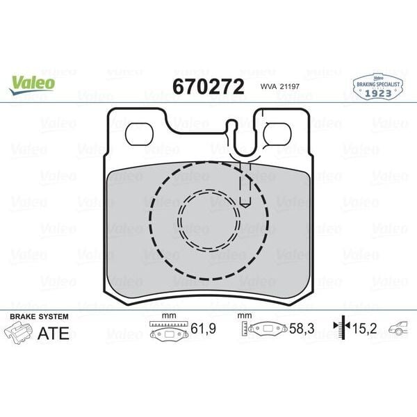VALEO FREN BALATASI ARKA MERCEDES W201 W202 W210 W124 R170 (A0054201720)