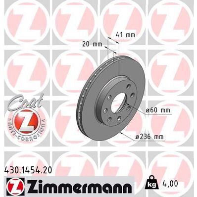 ZIMMERMANN ÖN FREN AYNASI CORSA B-ASTRA F-VECTRA A-ASCONA C-COMBO B 94-01 AVEO-KALOS 03 246X19.9X4DLXHAVALI 7 DELİKLİ 90511111-93182291-93281952 (569014)