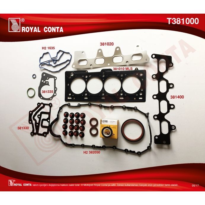 ROYAL MOTOR TAKIM CONTA KEÇELİ LASTİKLİ CLIO-MGN-SCENIC-LGN 1.4-1.6 16V K4J-K4M