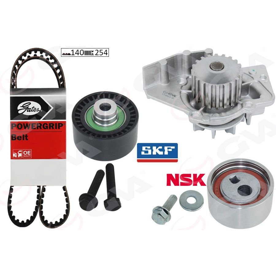 GVA DEVİRDAİMLİ EKSANTRİK GERGİ KİTİ 140X254 P206-306-PARTNER-BERLINGO-JUMPY-SCUDO-COROLLA 1.9D 98 DW8 (0831.58)