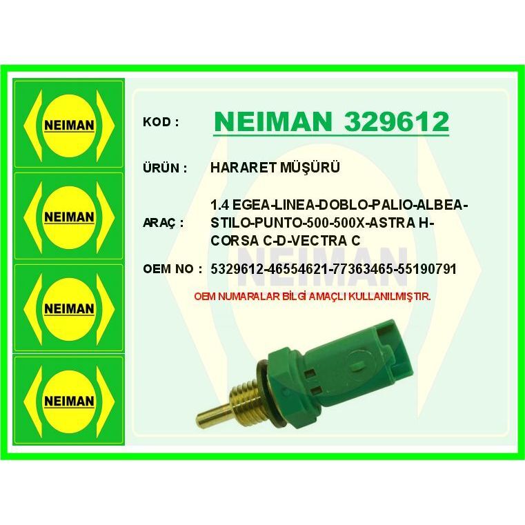 BESCHER HARARET MÜŞÜRÜ 1.4 EGEA-LINEA-DOBLO-PALIO-ALBEA-STILO-PUNTO-500-500X-ASTRA H-CORSA C-D-VECTRA C (46554621)