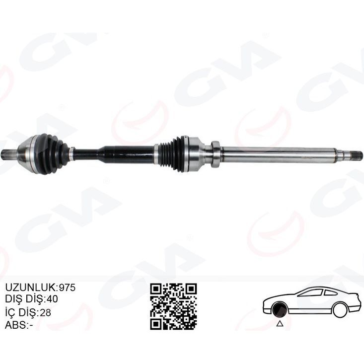 GVA ÖN AKS KOMPLE SAG VOLVO XC60 I 10>15 D3-D4-T5-T6 XC60 II 15> D4 OTOMATİK ŞANZIMAN 8 VİTES (3601021631325111)