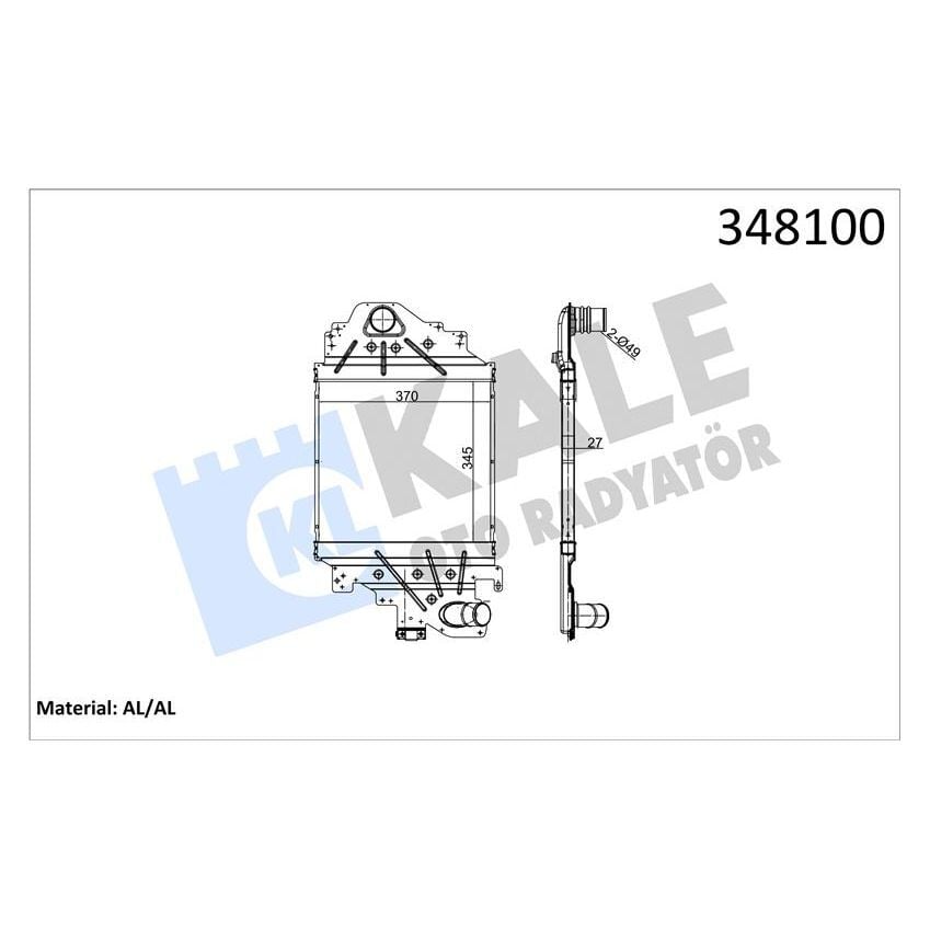 KALE RADYATOR TURBO RADYATÖRÜ INTERCOOLER CLIO II 1.5DCI AL/PL/BRZ 345X370X27 (8200252209)
