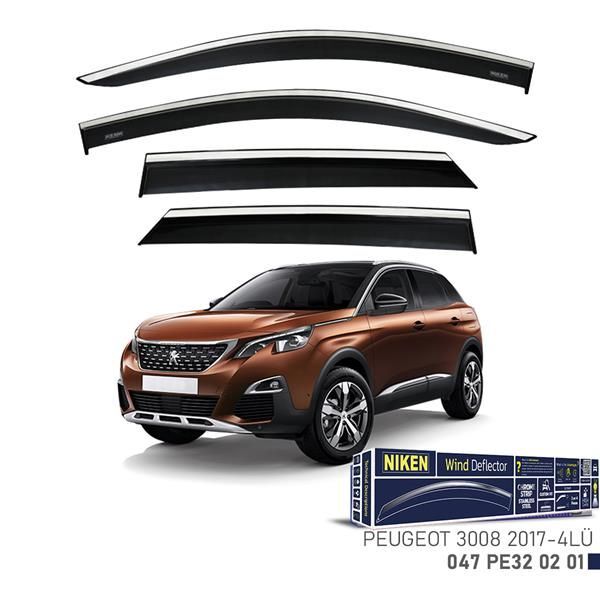 NIKEN KROMLU CAM RÜZGARLIĞI PEUGEOT 3008 2017- 4LÜ