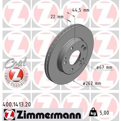 ZIMMERMANN FREN DISKI ON MERCEDES 190 W201 86 93 (A2014211512)