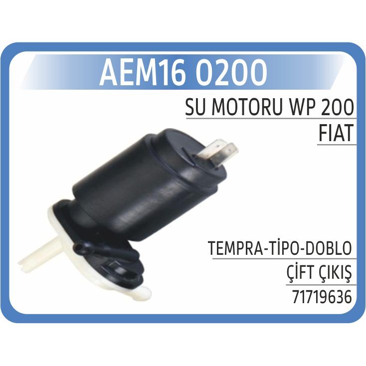 AEM SU MOTORU WP 200 TEMPRA-TİPO-DOBLO ÇİFT ÇIKIŞ