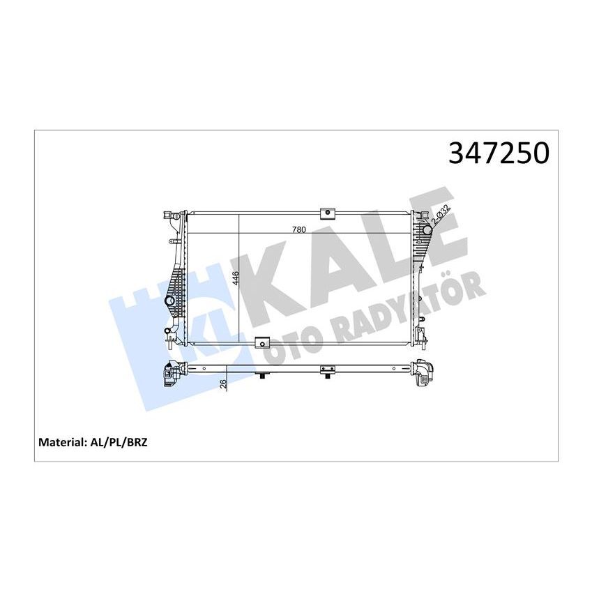 KALE RADYATOR RADYATÖR TRAFIC II-VIVARO 2.0 DCİ-CDTİ 06 M9R 780X462.25X27 MEK AC /- (214109682R)