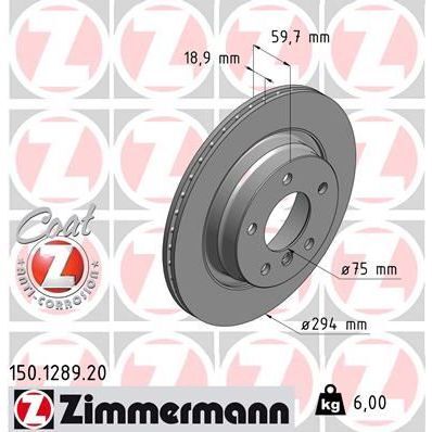 ZIMMERMANN FREN DISKI ARKA BMW E46 98 05 (34216864056)