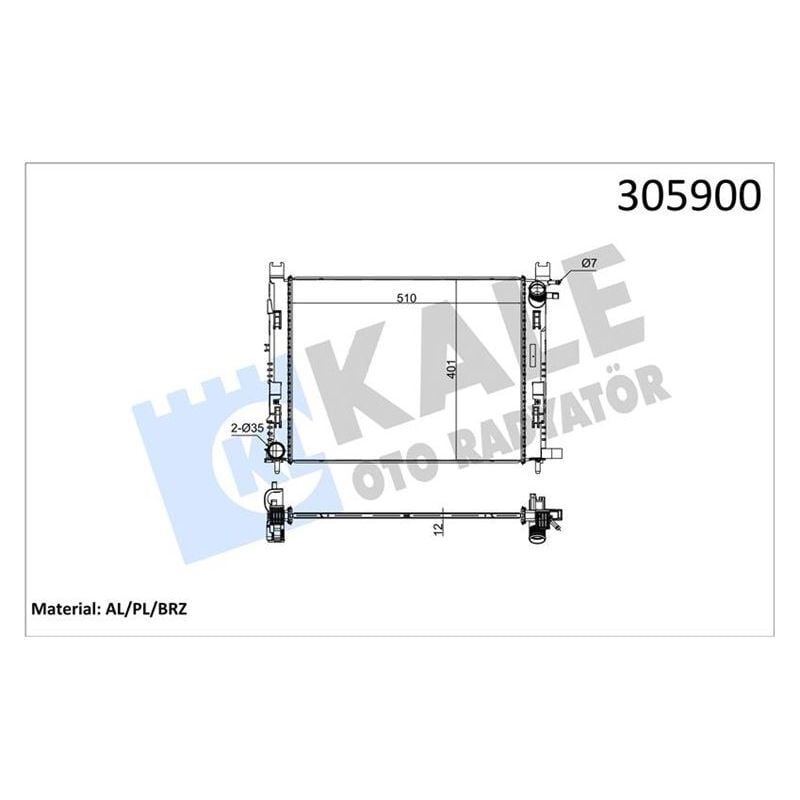 KALE RADYATOR MOTOR SU RADYATORU CAPTUR I 12> CLIO IV 12> DOKKER 12> SYMBOL III 14> SANDERO II 12> 0.9 TCE 1.2 TCE 1.5 DCI 1.6 506X414X18 (214100055R)