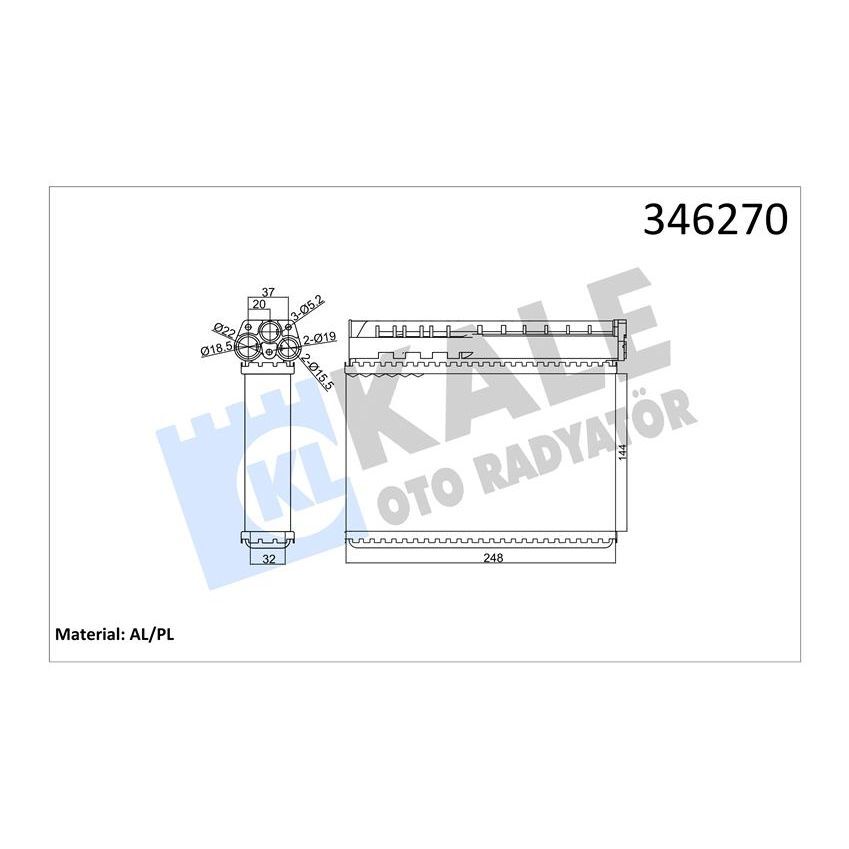 KALE RADYATOR KALORIFER RADYATORU BMW E39 E36 KLIMALI (64111393212)