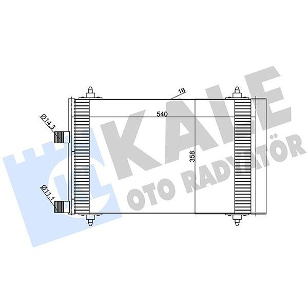 KALE RADYATOR KLİMA RADYATÖRÜ KONDENSER PEUGEOT P307-P307 SW CITROEN C4-C5 2.0 HDI AL/AL 540X358X16 (6453.FH)