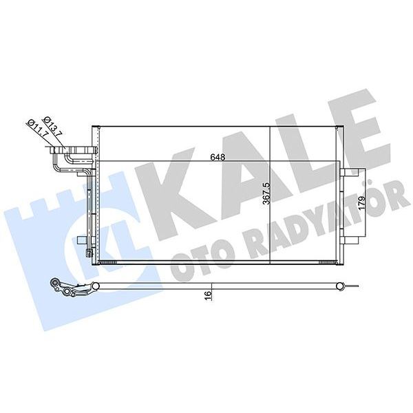 KALE RADYATOR KLİMA RADYATORU KONDENSERİ FOCUS CMAX 03-07 1.6-1.8-2.0-1.6TDCI-1.8TDCI-2.0TDCI 628X371X16 (1234248)