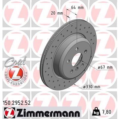 ZIMMERMANN FREN DISKI ARKA SOL BMW G20 G21 G28 G22 G23 G26 G30 G31 G32 G11 G12 G08 G01 G02 G05 G29 DELIKLI (34216882245)