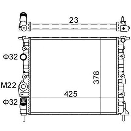 MARELLI 350213261003 RADYATÖR CLIO II-LOGAN 04>KNG 01>MGN 96>1.4-1.61.5D-1.9 KLİMASIZ MEK 430X377.5X23 (7700436693)