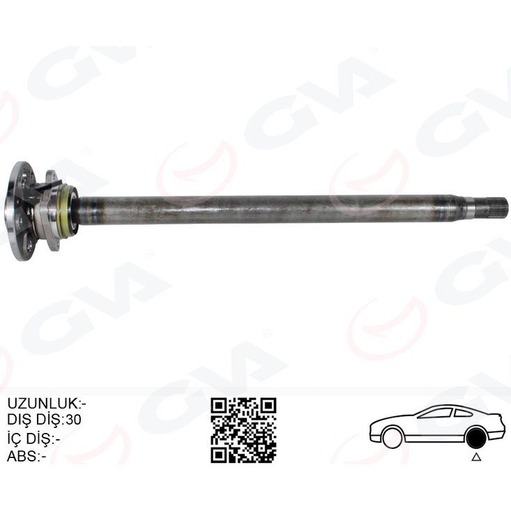 GVA AKS MILI ARKA SOL KALIN KISA 840MM MERCEDES SPRINTER B906 . VW CRAFTER 30-35-50 Z:29-30 PORYALI (2E0501171D)