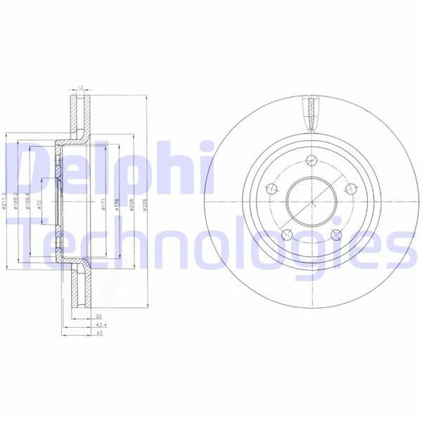 DELPHI FREN DİSKİ ÖN JEEP CHEROKEE 03>10 328MM/30MM (52089269AB)