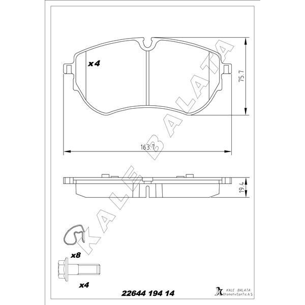 KALE BALATA ON FREN BALATASI TRANSIT V348 06>14 A.CEKER 11-> VW AMAROK 2.0TDI 10> GDB1724 (1371402)