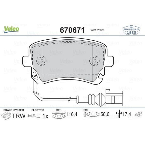 VALEO ARKA BALATA TRANSPORTER T5 T6 04 GDB1557 FİŞLİ (7H0698451)